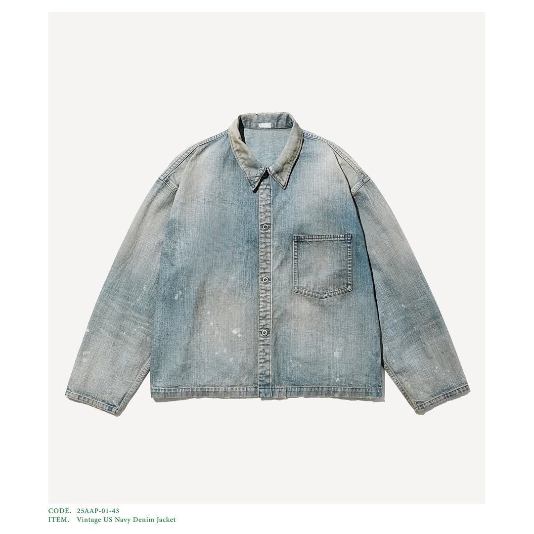 A.PRESSE 25AW Vintage US Navy Denim Jacket